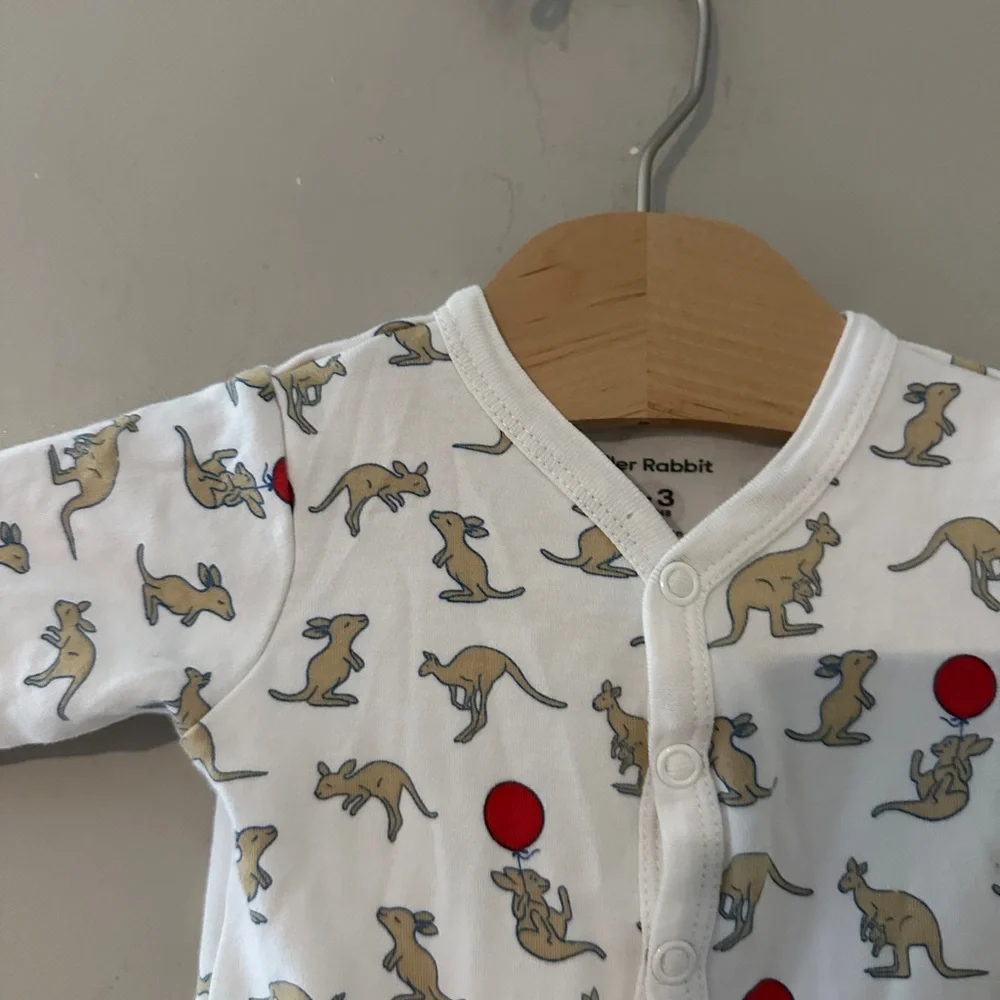 $18 ADD‎ ON roller rabbit kangaroo footie 0-3M Zara Hanna Andersson Baby Gap